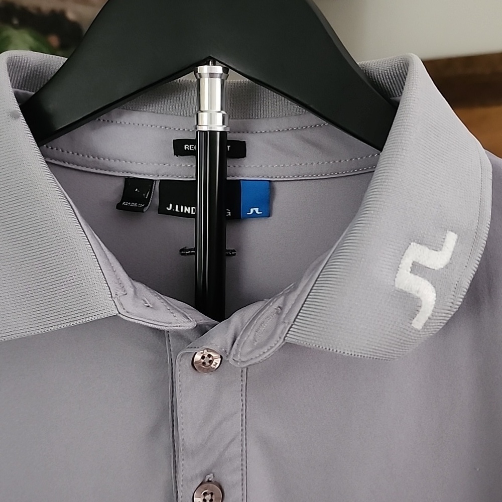 J.Lindeberg Gray Performance Polo Shirt | Golf Athleisure | Men’s L - Picture 4 of 11